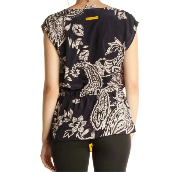 YOANA BARASCHI Anthropologie Anila Peplum Graphic Print Bohemian Blouse - Picture 10 of 12